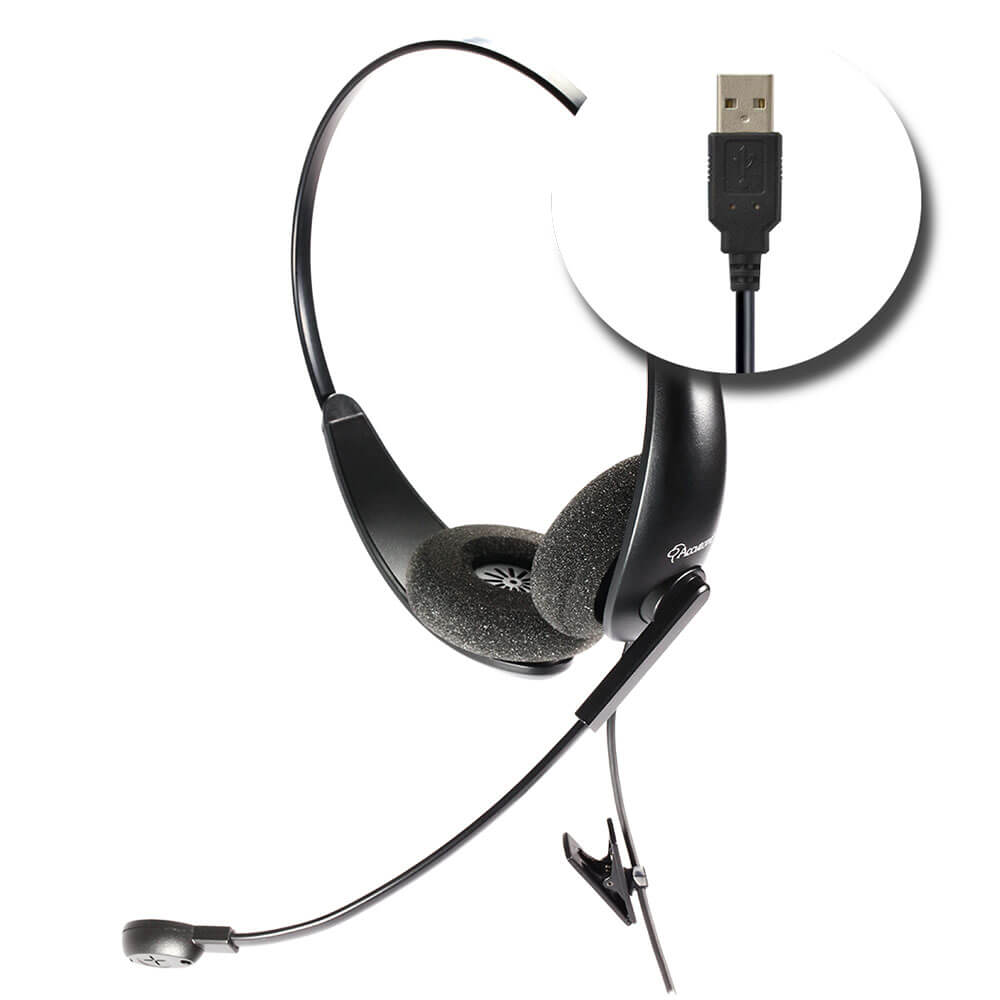 Auricular De Teléfono, Sonido HD Binaural Servicio Al Cliente Auricular  Diadema Flexible Ajuste De Volumen Con Cable Para Oficina